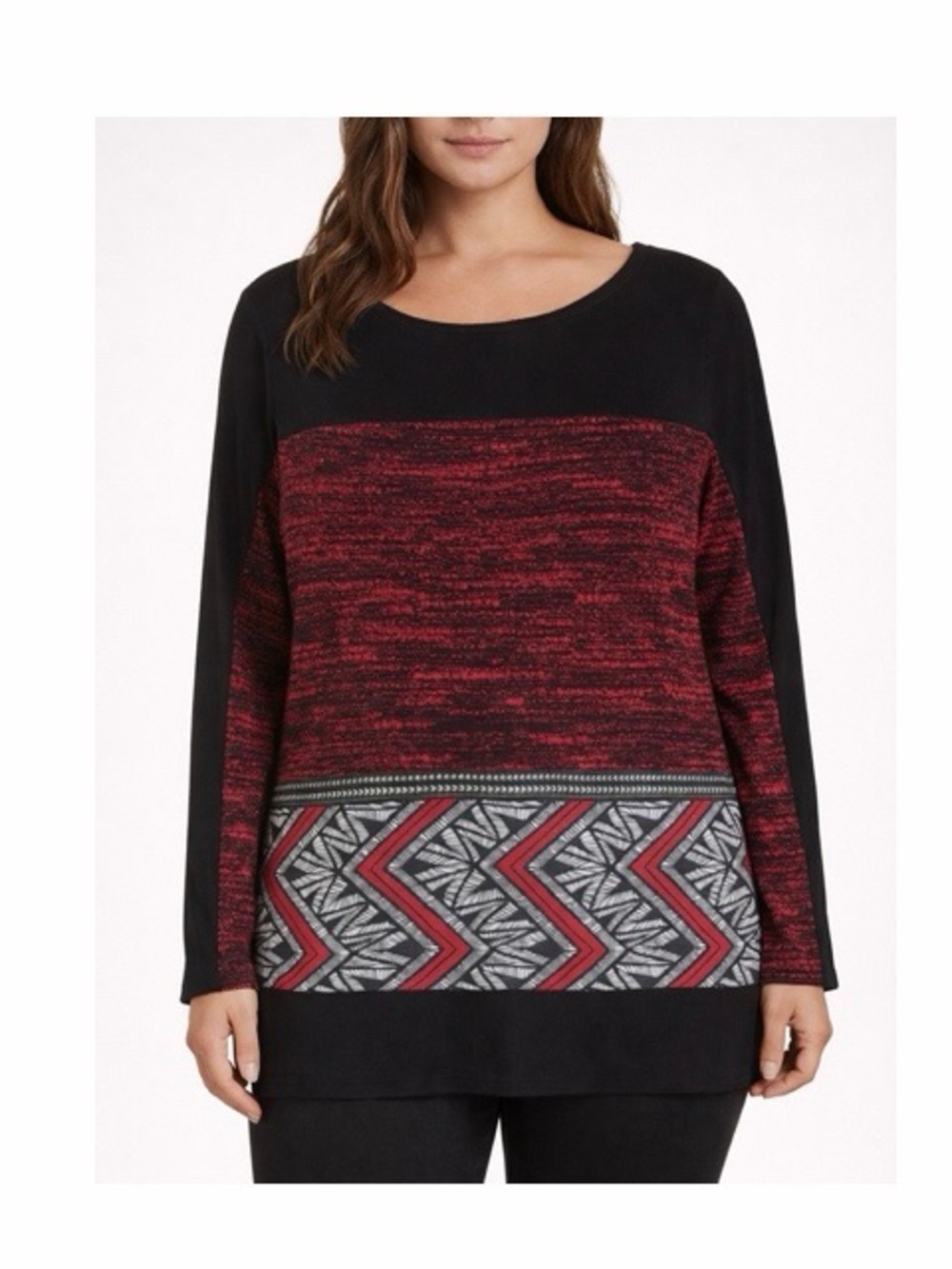 Susan Graver Printed Long Sleeve Tunic Top‎